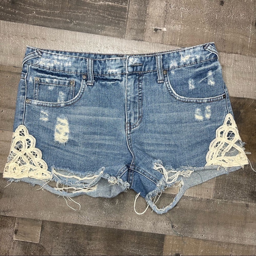 Free People Distressed Jean Short